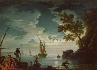 Seascape, Moonlight by Claude Joseph Vernet
